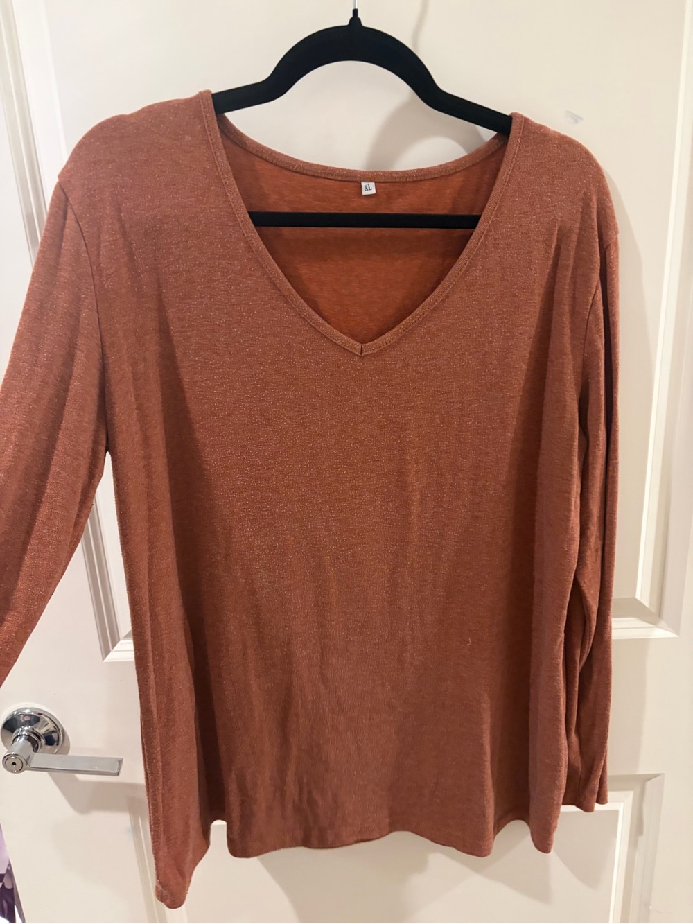Rust V-Neck Lightweight Women’s Top